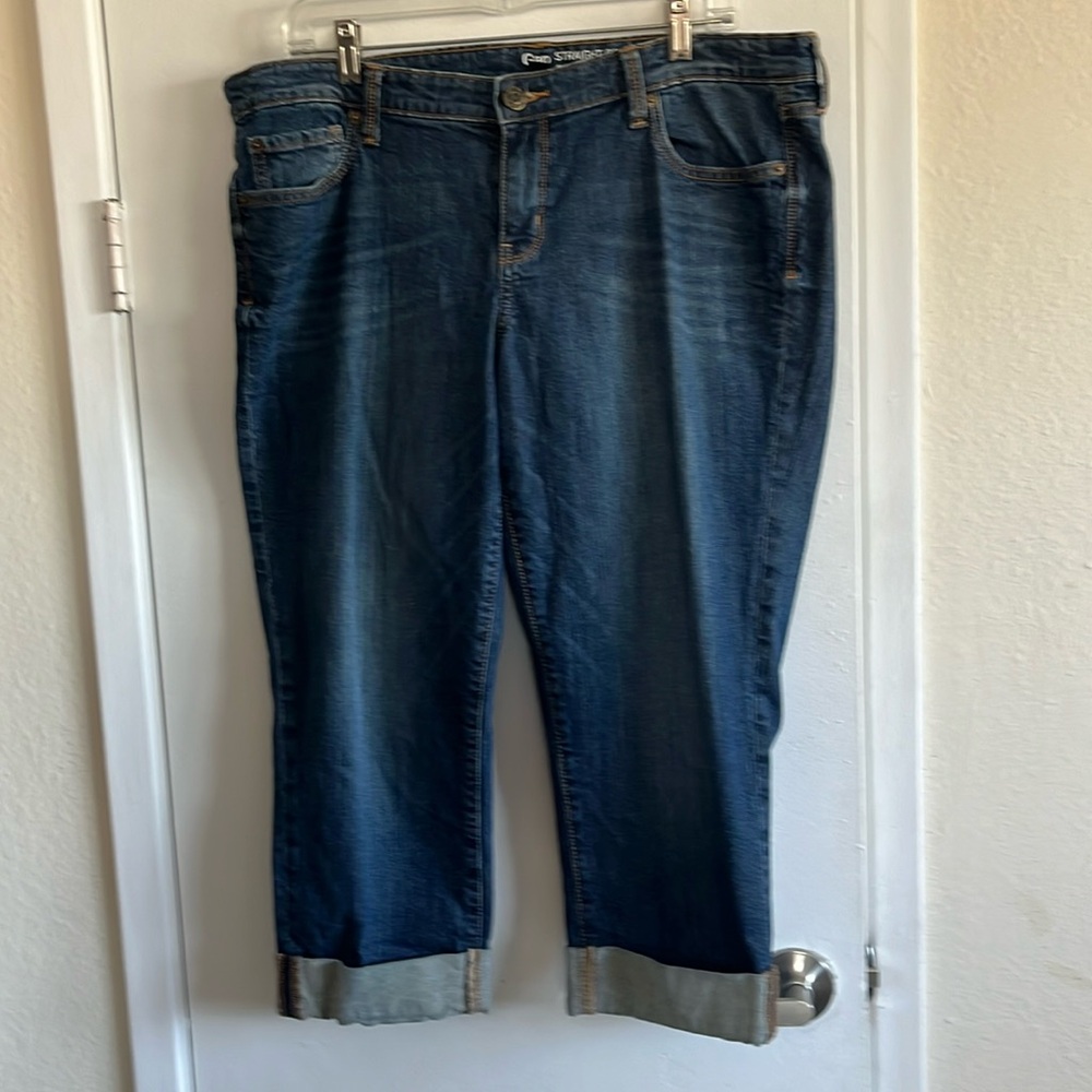 Gap Straight Crop, Coupe 3/4 Droite, blue Jean Capris Size 16